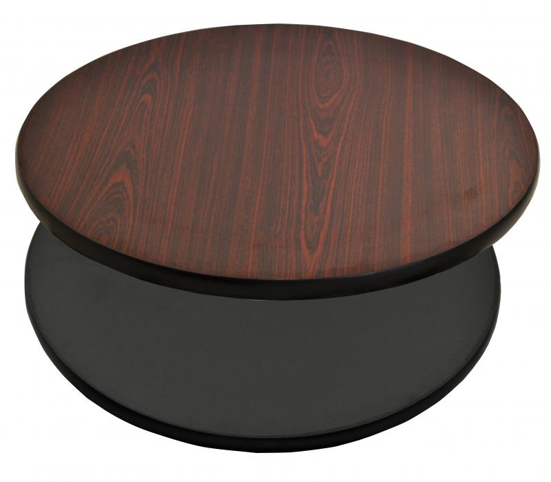 30" x 1" Mahogany/Black Round Table Top